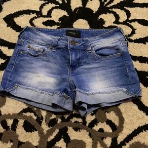 Mid rise jean shorts